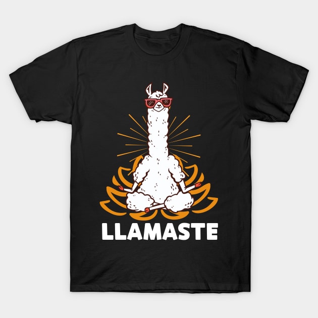 Cool White Llama Doing Yoga T-Shirt by JB.Collection